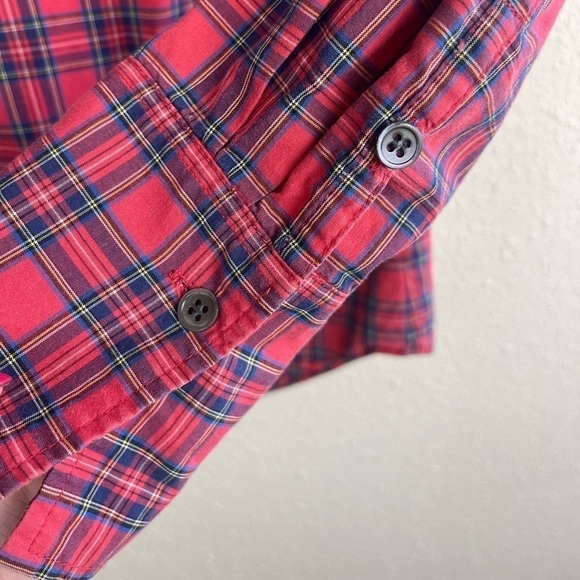J. Crew Tartan Plaid‎ Pintuck Button Down Top Size 0 - Picture 4 of 6